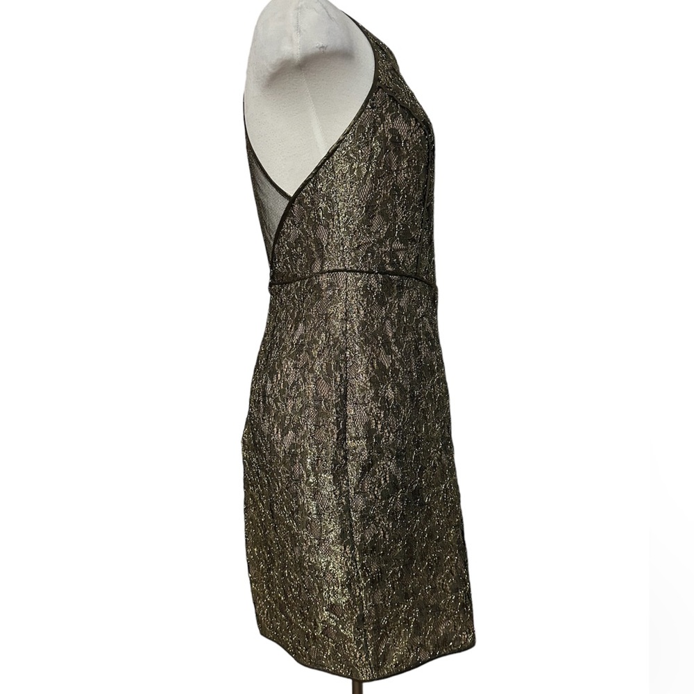 BCBGMAXAZRIA Black Gold Dress Size 8 - Picture 6 of 9